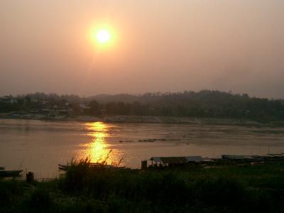 Sonnenuntergang am Mekong